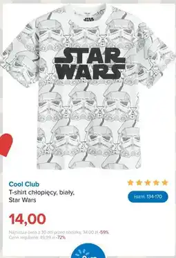 Smyk T-shirt chłopięcy biały Star Wars Cool Club oferta