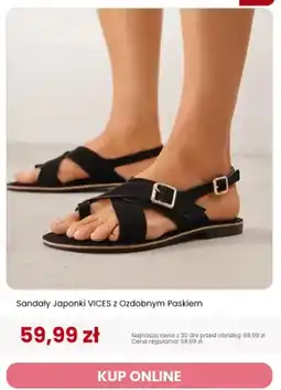 Renee Sandały japonki VICES z ozdobnym paskiem oferta