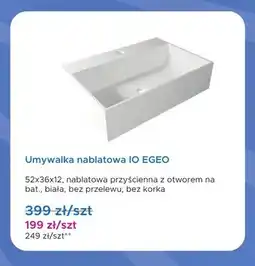 Blu Umywalka nablatowa IO EGEO 52x36x12 cm oferta