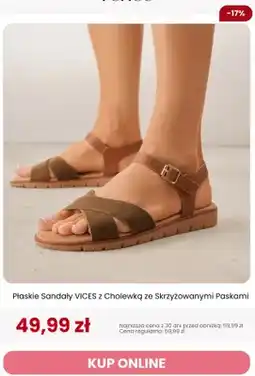 Renee Płaskie sandały VICES z cholewką ze skrzyżowanymi paskami oferta