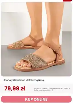 Renee Sandały damskie ozdobione metaliczną nicią Renee oferta