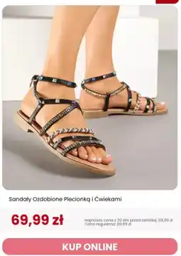 Renee Sandały Renee ozdobione plecionką i ćwiekami oferta