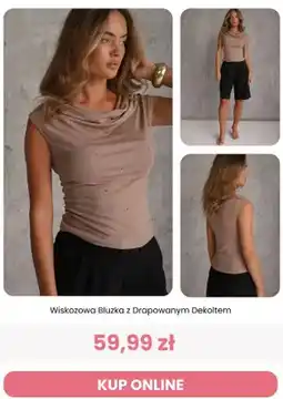 Renee Wiskozowa bluzka z drapowanym dekoltem Renee oferta