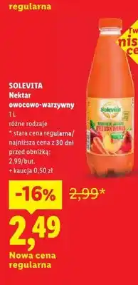 Lidl Nektar owocowo-warzywny Solevita Marchew Jabłko Brzoskwinia oferta