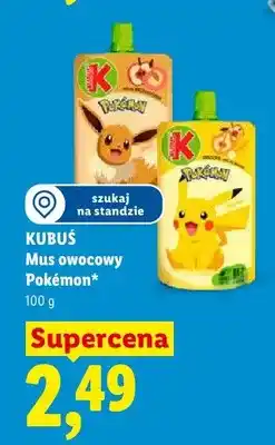 Lidl Mus owocowy Kubuś Pokémon Eevee oferta