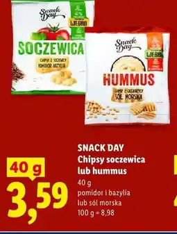 Lidl Chipsy z hummusu sól morska Snack Day oferta