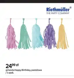Empik Girlanda Happy Birthday pastelowa Riethmüller oferta