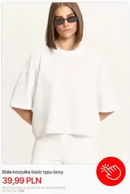 Cropp Biała koszulka basic typu boxy Cropp oferta