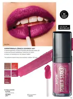 Avon Lśniąca szminka w płynie Avon Power Stay High Voltage Spark Nude Surge oferta