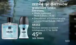 Avon Zestaw Avon Musk Exhale woda toaletowa + dezodorant antyperspiracyjny w kulce oferta