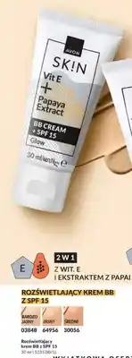 Avon Rozświetlający krem BB Avon Skin Vit E + Papaya Extract Glow SPF 15 oferta