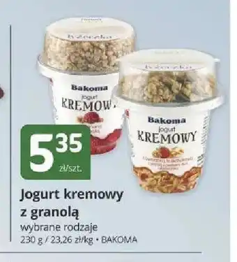 Marketvita Jogurt kremowy z granolą Bakoma oferta