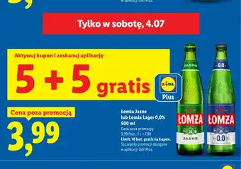 Lidl Piwo bezalkoholowe Łomża Lager oferta
