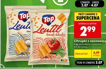 Chrupki z soczewicy TOP pomidory z bazylią