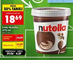 Biedronka Lody Nutella oferta