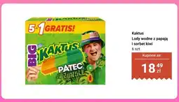 Biedronka Lody wodne Kaktus z papają i sorbet kiwi 6-pak oferta