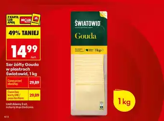 Biedronka Ser żółty Gouda w plastrach Światowid oferta