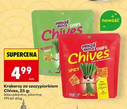 Biedronka Krakersy ze szczypiorkiem Prinze Snack Chives lekko pikantne oferta
