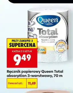 Biedronka Ręcznik papierowy Queen Total absorption 3-warstwowy 70 m oferta