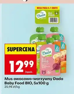 Biedronka Mus owocowo-warzywny Dada Baby Food BIO 5-pak oferta
