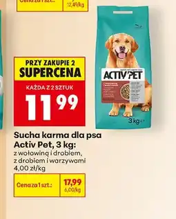 Biedronka Sucha karma dla psa z wołowiną i drobiem Activ Pet oferta