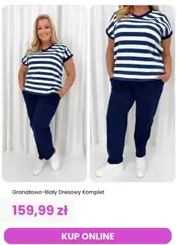 Modna Kiecka Komplet dresowy granatowo-biały ModnaKiecka.pl oferta