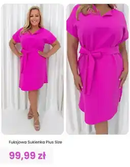 Modna Kiecka Sukienka fuksjowa ModnaKiecka.pl Plus Size oferta