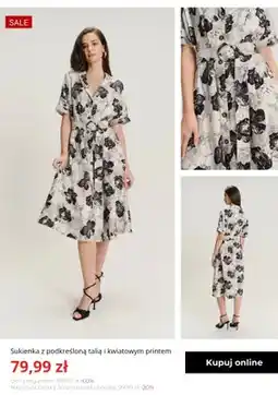 Greenpoint Sukienka z podkreśloną talią i kwiatowym printem Greenpoint oferta