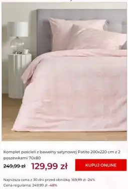 Home&You Komplet pościeli z bawełny satynowej Patito 200x220 cm z 2 poszewkami 70x80 oferta