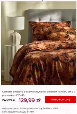 Home&You Komplet pościeli z bawełny satynowej Zitronett 160x200 cm z 2 poszewkami 70x80 cm home&you oferta