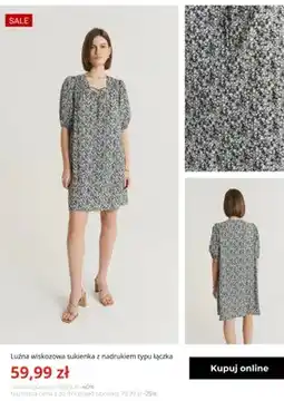 Greenpoint Sukienka wiskozowa luźna z nadrukiem typu łączka Greenpoint oferta