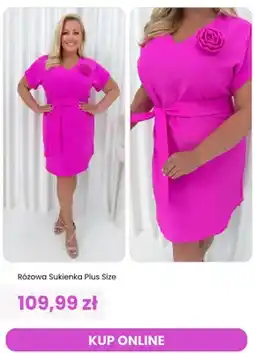 Modna Kiecka Sukienka różowa ModnaKiecka.pl Plus Size oferta