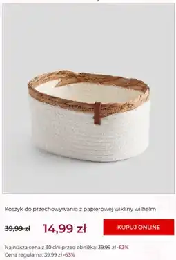 Home&You Koszyk do przechowywania z papierowej wikliny Wilhelm home&you oferta