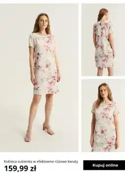 Greenpoint Sukienka kobieca w efektowne różowe kwiaty Greenpoint oferta