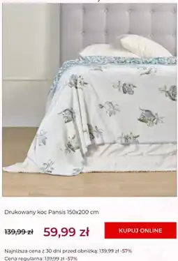 Home&You Koc drukowany home&you Pansis 150x200 cm oferta
