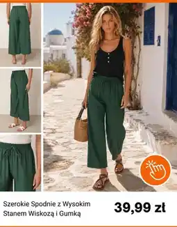Born2be Spodnie damskie szerokie z wysokim stanem wiskozą i gumką Born2be oferta