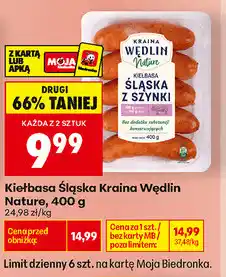 Biedronka Kiełbasa Śląska Kraina Wędlin Nature oferta