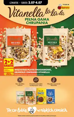 Biedronka Płatki śniadaniowe, granole i owsianki Vitanella oferta