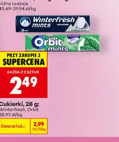 Biedronka Cukierki Winterfresh, Orbit oferta