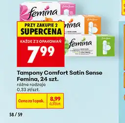 Biedronka Tampony Comfort Satin Sense Femina, 24 szt oferta