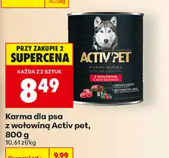 Biedronka Karma dla psa z wołowiną Activ pet oferta