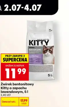 Biedronka Żwirek bentonitowy Kitty o zapachu lawendowym oferta