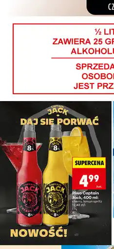 Biedronka Piwo Captain Jack, 400 ml: cherry, lemon spritz oferta