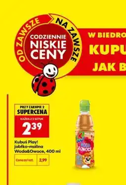 Biedronka Kubuś Play! jabłko-malina Woda&Owoce oferta
