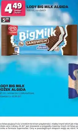 Stokrotka Lody Big Milk Algida sandwich oferta