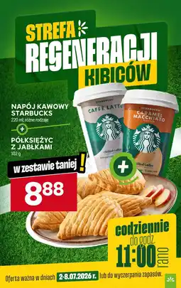 Stokrotka Napój kawowy Starbucks 220 ml + Półksiężyc z jabłkami 102 g oferta