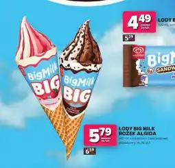 Stokrotka Lody Big Milk Rożek Algida ciasteczko czekoladowe oferta