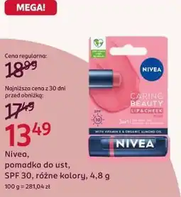Rossmann Nivea, pomadka do ust, SPF 30, różne kolory oferta