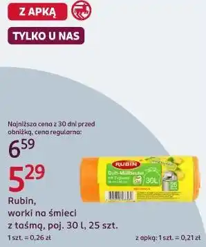 Rossmann Rubin, worki na śmieci z taśmą, poj. 30 l, 25 szt oferta