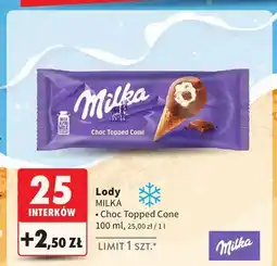Intermarche Lody Milka Choc Topped Cone oferta